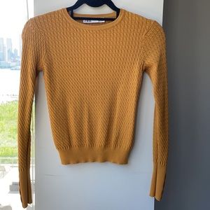Zara Mustard yellow knit shirt